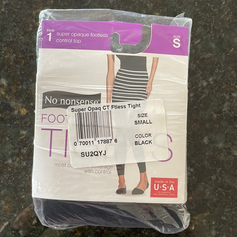 No Nonsense Super Opaque Footless Control Top Tights